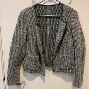 Gap Grey Boucle Short Jacket Wool Blend